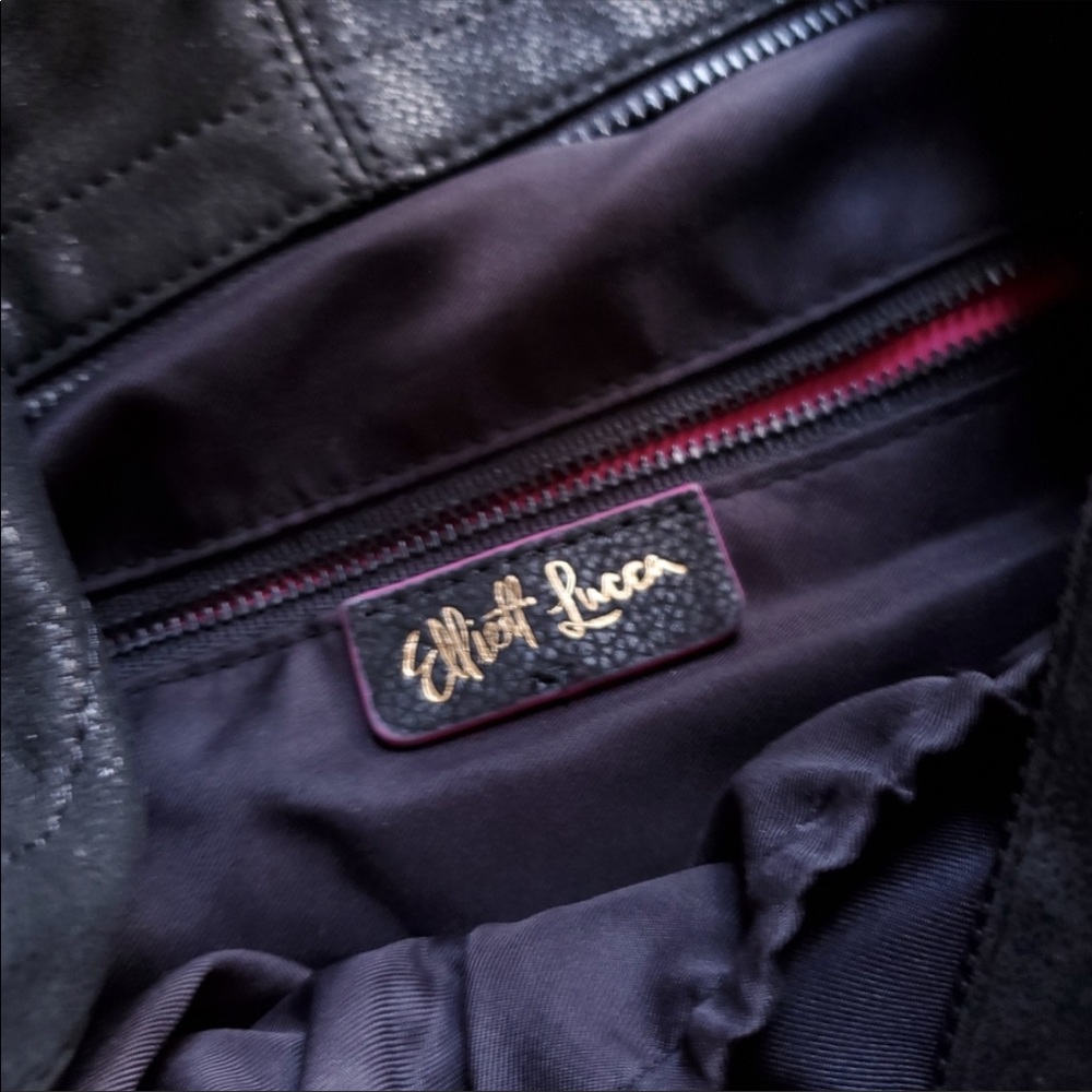 🌟ELLIOTT LUCCA black leather hobo bag - Picture 6 of 7